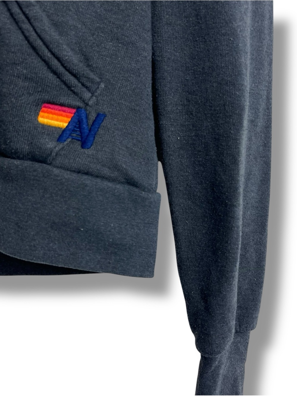 Aviator Nation Zip Up Hoodie Rainbow Logo Unisex XS Metallic Lightening Bolt - Picture 11 of 13